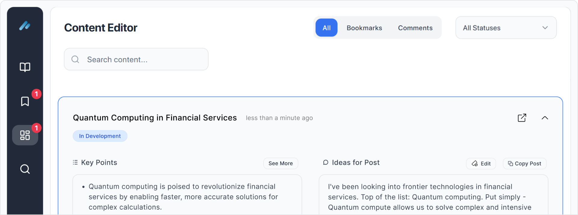 Pilla Content Editor Interface